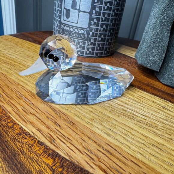 Swarovski Silver Crystal Duck 7653 NR 75 Box Figurine Mini Silver Beak Vintage - Picture 2 of 9